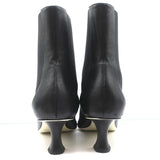 Proenza Schouler Square Toe Chelsea Boots Black Leather Size 41 Kitten Heel