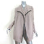 Ply Cashmere Leather-Trim Cardigan Sweater Light Mink Ribbed Knit Size Small NEW