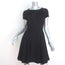 RED Valentino Dress Black Pleated Stretch Wool Crepe Size 42 Short Sleeve Mini