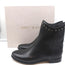 Jimmy Choo Marco Flat Ankle Boots Black Studded Leather Size 37 NEW