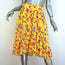 Joie Skirt Denisha Yellow Floral Print Ruffled Silk Size 4