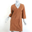 Vince Suede Shift Dress Camel Size Extra Small V-Neck 3/4 Sleeve Mini