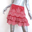 Ulla Johnson Mini Skirt Daria Dark Pink Eyelet Embroidered Cotton Size 4