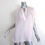Vince Popover Blouse Light Pink Silk Size Small Short Sleeve Top