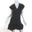 Veronica Beard Shadow Wrap Dress Black Stretch Cotton Size 4 Cap Sleeve Mini NEW