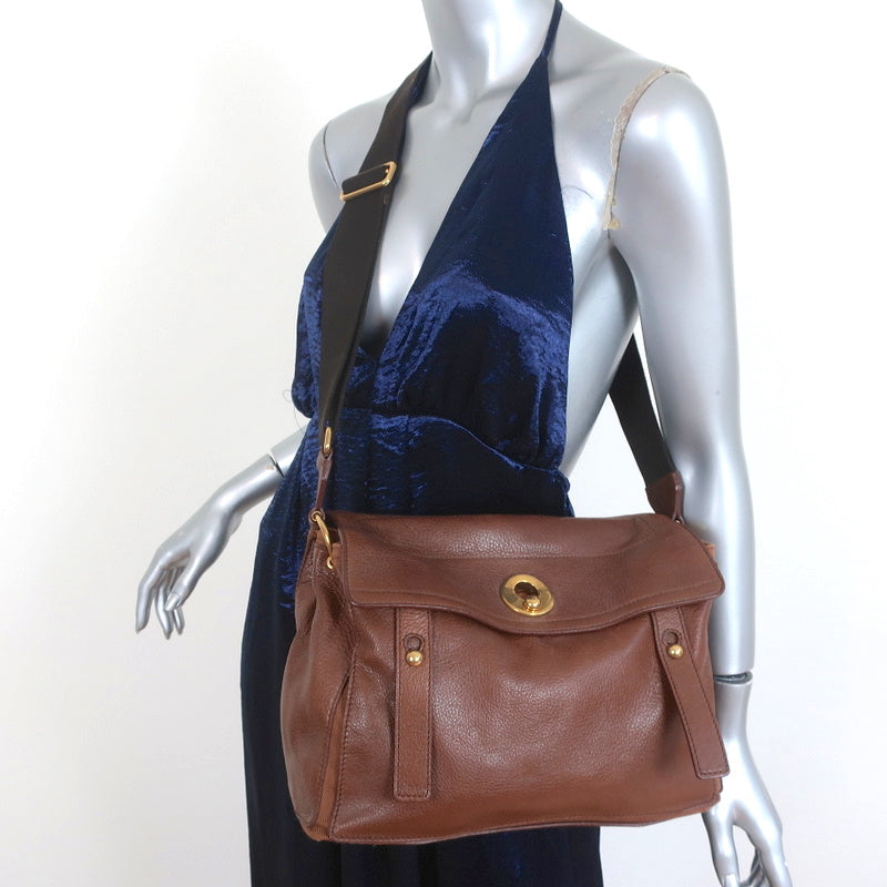 Yves Saint Laurent Muse Two Messenger Bag Brown Leather Medium Shoulder Bag