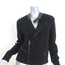 Polo Ralph Lauren Knit Moto Jacket Black Leather-Trim Wool Size Medium
