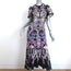 Temperley London Midi Dress Victory Print Crepe Size US 6 Cutout Short Sleeve