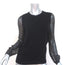 Isabel Marant Etoile Printed Sleeve Sweater Black Wool Size 38 Crewneck Pullover