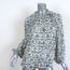Isabel Marant Etoile Top Eyden Ecru Printed Chiffon Size 34 Long Sleeve NEW