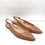 Gianvito Rossi Slingback Flats Anna Praline Leather Size 41 Pointed Toe NEW