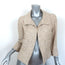 Oscar de la Renta Sequined Tweed Jacket Beige/Gold Wool-Blend Size 10
