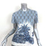 Christian Dior Palm Trees T-Shirt Blue/White Size Extra Small Short Sleeve Top