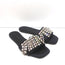 Anna Baiguera Crystal Fringe Slide Sandals Black Satin Size 38 Flat Mules