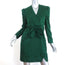 Saloni Mini Dress Bibi Green Paisley Print Satin Jacquard Size US 4 Long Sleeve