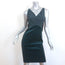 Stella McCartney Colorblock Sheath Dress Teal Velvet Black Stretch Wool Size 40