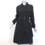 Prada Trench Coat Black Stretch Polyester Size 42 Single Breasted Jacket