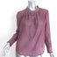 Xirena Henley Top Purple Printed Cotton-Silk Size Extra Small Long Sleeve Blouse