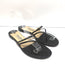 Jimmy Choo Flat Thong Slide Sandals Black Leather Size 38.5