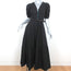 Nicholas Puff Sleeve Midi Dress Rebecca Black Cotton Size US 6 Cutout-Back