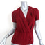Isabel Marant Etoile Wrap Top Red Satin Crepe Size 36 Short Sleeve Blouse