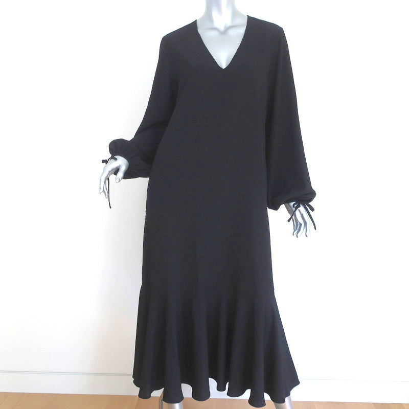 Rhode Tie-Sleeve Midi Dress Ami Black Crepe Size Small New Rhode Tie-Sleeve Midi Dress Ami Black Crepe Size Small New