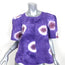 Sea Tie Dye Puff Sleeve Top Purple Size 8 Short Sleeve Blouse NEW
