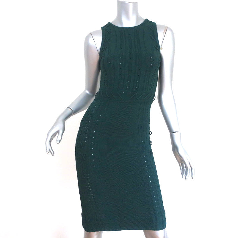 Ronny Kobo Lace-Up Dress Marietta Teal Stretch Knit Size Extra Small Ronny Kobo Lace-Up Dress Marietta Teal Stretch Knit Size Extra Small