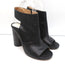 Maison Margiela Open Toe Booties Black Leather Size 37.5 Round Heel Slingback