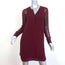 Vince Double Layer Dress Red Silk Size 2 Long Sleeve Mini