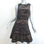 BCBGMAXAZRIA Sleeveless Mini Dress Jaqueline Black Satin-Striped Lace Size 6