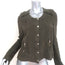 IRO Regan Distressed Tweed Jacket Olive Cotton-Blend Size 3
