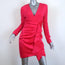 Haney Mini Dress Lilly Hot Pink Ruffled Crepe & Satin Size 4 Long Sleeve NEW