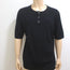 Vince Henley Shirt Black Wool-Silk Ribbed Knit Size Extra Large Short Sleeve