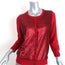 L'Wren Scott x Banana Republic Sequin Cardigan Red Wool-Blend Size Medium