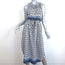 MISA Sleeveless Midi Dress White/Blue Paisley Print Size Extra Small