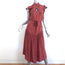 Zimmermann Tie-Neck Midi Dress Espionage Antique Rose Polka Dot Silk Size 0