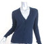 Nili Lotan Cardigan Brenna Navy Ribbed Knit Size Medium V-Neck Sweater