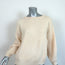Philosophy Sweater Ivory Wool Ribbed Knit Size US 4 Chiffon-Back Pullover