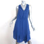 Rebecca Taylor Dress Blue Ruffled Crepe Size 2 Sleeveless V-Neck