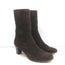 Loro Piana Mid-Heel Ankle Boots Dark Brown Leather-Trim Suede Size 37.5