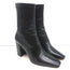 Valentino Rockstud Trim Mid-Calf Boots Black Leather Size 38 High Heel