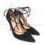 Gianvito Rossi Femi Lace-Up Pumps Black Suede Size 39 Pointed Toe Heels
