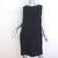Valentino Dress Black Wool-Silk Crepe Size 10 Sleeveless Layered-Back Shift