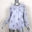 J.Crew Collection Blouse Light Blue Floral Embroidered Cotton Size Medium NEW