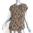 Tory Burch Blouse Leopard Print Silk Size 6 Cap Sleeve Top