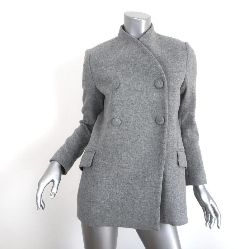 Louis Vuitton Hooded Double-Breasted Coat Dark Grey. Size 36