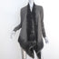 Donna Karan Draped Cardigan Gray Embroidered Cashmere-Wool Size Small