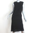 Karen Walker Dress Black Leather-Trim Wool Size US 6 Sleeveless Shift