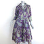 Samantha Sung Audrey Shirtdress Purple Paisley Print Stretch Cotton Size 6